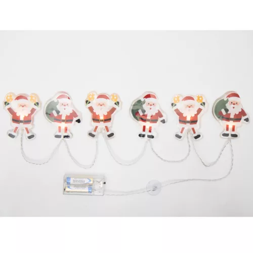 Home MLS6 LED-es mikulás fényfüzér, szilikon, 6db melegfehér LED, elemes tápellátás, beltéri kivitel