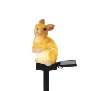   Home MX671N napelemes kerti nyúl lámpa, 1 db melegfehér LED, akkumulátor, műgyanta, leszúrható