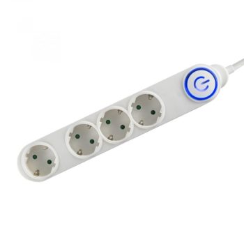   HOME NV 04TK-5/WH/1,5 4-es elosztó lábkapcsolóval, 5m, fehér, 1,5 mm2