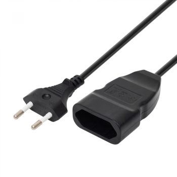 HOME EURO kéteres hosszabbító, 5m, fekete ( NV 12-5/BK )