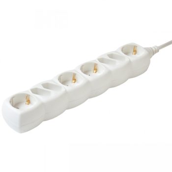   HOME NV 18/WH hálózati elosztó, 8 aljzattal (4 euró + 4 földelt), 1,5 méteres kábellel ( NV 18/WH