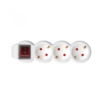   HOME NV 3K/WH/1,5 3-as elosztó kapcsolóval, 1,5m, fehér ( NV 3K/WH/1,5 )