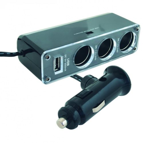 SAL SA 023 Szivargyújtó elosztó, hármas + USB aljzat ( SA 023 )