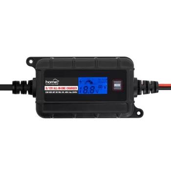   SAL SMC20 SMART akkumulátortöltő, 6-12V/2A, LCD kijelző, teljesen automatikus, minden elterjedt akkutípushoz, digitális kijelző, karbantartó töltés, kétféle csatlakozókábel
