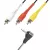 USE VC 20-2 Videókábel, 4 pólusú 3,5 mm dugó-3xRCA dugó, sztereó, 2m ( VC 20-2 )