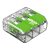 Wago 221-423 GREEN vezeték összekötő 3 x 0,2-4mm2 -es tömör és sodrott vezetékhez, oldható, lapos kivitel, átlátszó házban (újrahasznosított anyagból készült)