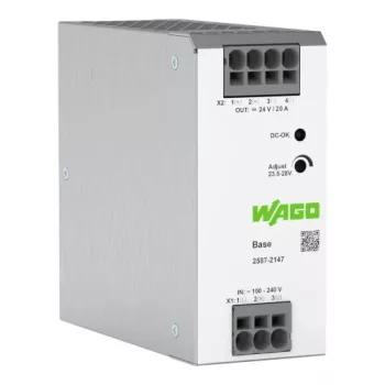   Wago 2587-2147, Kapcsolóüzemű tápegység; Alap; 1 fázis; 24 VDC kimeneti feszültség; 20 A kimeneti áram; DC-OK LED Wago (2587-2144)