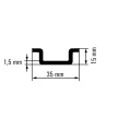 Weidmüller 0236400000 TS 35X15 2M/ST/ZN Tartósín, TS 35, TS 35 x 15, foglalat nélkül, Acél, galvanizált, krómozott