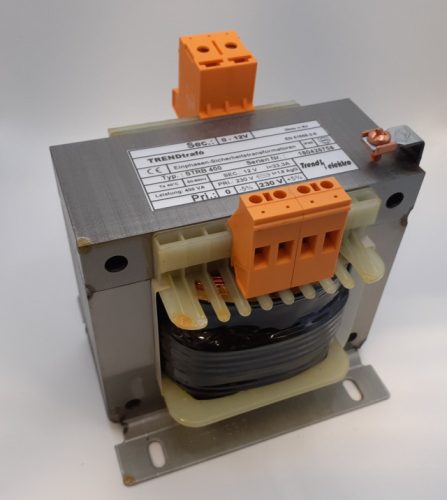 Weidmüller Vezérlő transzformátor, 1 fázisú, 230V/primer, 12VAC/szekunder 400VA teljesítménnyel IP00 STRTB