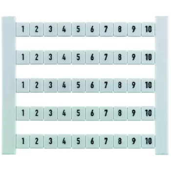   Weidmüller 0523060001 DEK 5 FWZ 1-10 Dekafix, Sorkapocs jelölő, 5 x 5 mm, Osztás, mm (P): 5.00 Weidmueller, Fehér