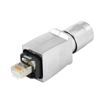   Weidmüller 1012160000 IE-PS-V14M-RJ45-TH RJ45 krimpelhető csatlakozó dugó, 14. változat, fém, Cat.6<sub>A</sub> / E osztály<sub>A</sub> (ISO/IEC 11801 2010)