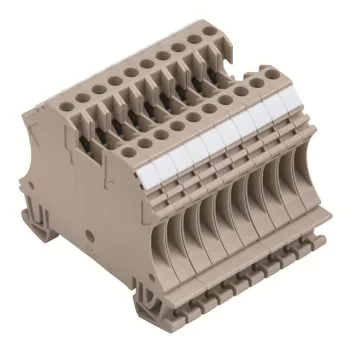   Weidmüller 1020800000 WDU 2.5/10 BEZ/NE Átvezető sorkapocs, Csavaros csatlakozás, 2.5 mm2;, 500 V, 24 A, Sötétbézs