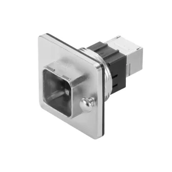   Weidmüller 1058250000 IE-BSC-V14M-RJ45-C RJ45 peremes aljzat, IP67, 14. változat, fém, Összekötő, Központi záródású aljzat RJ45-adapterrel, Cat.6<sub>A</sub> / E osztály<sub>A</sub> (ISO/IEC 11801 2010)