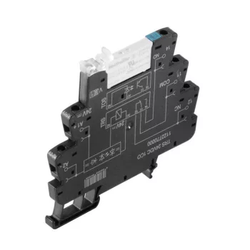   Weidmüller 1122770000 TRS 24VDC 1CO, Komplett relé 1 váltóérintkező (CO) AgNi, 24V DC +/-20 % vezérlőfeszültség, 6A folytonos áram, csavaros csatlakozás (Microseries)