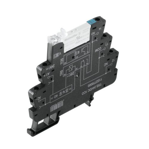 Weidmüller 1123000000 TRS 24VDC 1CO AU TERMSERIES, Relék, Érintkezők száma: 1 Váltóérintkező AgNi 5µm Au, Névleges vezérlőfeszültség: 24 V DC ±20 %, Folytonos áram: 6 A, Csavaros csatlakozás