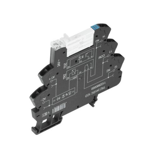 Weidmüller 1123120000 TRZ 24VDC 1CO AU TERMSERIES, Relék, Érintkezők száma: 1 Váltóérintkező AgNi 5µm Au, Névleges vezérlőfeszültség: 24 V DC ±20 %, Folytonos áram: 6 A, Húzókengyeles csatlakozás