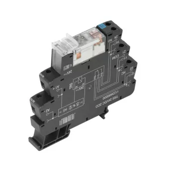   Weidmüller 1123490000 TRS 24VDC 2CO, Komplett relé 2 váltóérintkező (CO) AgNi, 24V DC +/-20 % vezérlőfeszültség, 8A folytonos áram, csavaros csatlakozás (Microseries)