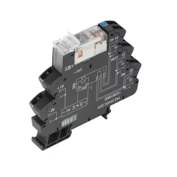   Weidmüller 1123610000 TRZ 24VDC 2CO, Komplett relé 2 váltóérintkező (CO) AgNi, 24V DC +/-20 % vezérlőfeszültség, 8A folytonos áram, húzókengyeles csatlakozás (Microseries)