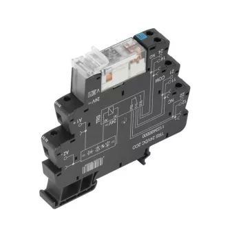   Weidmüller 1123730000 TRS 24VDC 2CO AU TERMSERIES, Relék, Érintkezők száma: 2 Váltóérintkező AgNi 5µm Au, Névleges vezérlőfeszültség: 24 V DC ±20 %, Folytonos áram: 8 A, Csavaros csatlakozás