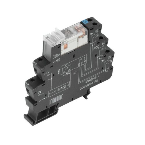 Weidmüller 1123730000 TRS 24VDC 2CO AU TERMSERIES, Relék, Érintkezők száma: 2 Váltóérintkező AgNi 5µm Au, Névleges vezérlőfeszültség: 24 V DC ±20 %, Folytonos áram: 8 A, Csavaros csatlakozás