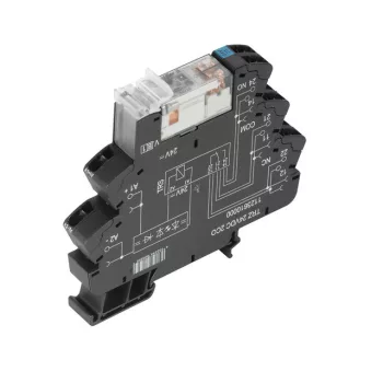   Weidmüller 1123850000 TRZ 24VDC 2CO AU, Komplett relé 2 váltóérintkező (CO) AgNi 5µm Au, 24V DC +/-20 % vezérlőfeszültség, 8A folytonos áram, húzókengyeles csatlakozás (Microseries)
