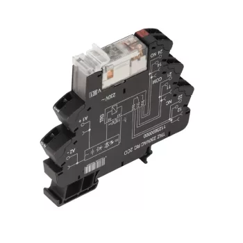   Weidmüller 1123930000 TRZ 230VAC RC 2CO AU TERMSERIES, Relék, Érintkezők száma: 2 Váltóérintkező AgNi 5µm Au, Névleges vezérlőfeszültség: 230 V AC ±5 %, Folytonos áram: 8 A, Húzókengyeles csatlakozás