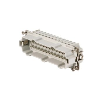   Weidmüller 1211500000 HDC HE 24 MC Nehézcsatlakozó betét papa , Dugó, 500 V, 16 A, Pólusszám: 24, Krimpelhető csatlakozás, Méret: 8