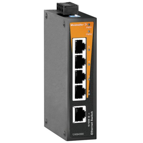 Weidmüller 1240840000 IE-SW-BL05-5TX Hálózati switch, nem konfigurálható, Fast Ethernet, Portok száma: 5x RJ45, IP30, -10 °C...60 °C