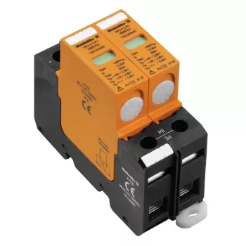   Weidmüller 1351220000 VPU II 2 PV 1000V DC Túlfeszültség-levezető, Kisfeszültség, 1000 V, telekommunikációs érintkező nélkül, 25 kA