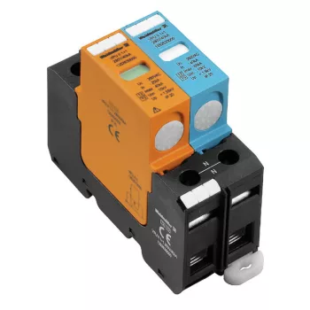   Weidmüller 1352630000 VPU II 1+1 280V/40KA Dugaszolható pótlevezető L-N VPU II 0 280V/40kA-1352570000, N-PE VPU II 0 N Túlfeszültség-levezető, Kisfeszültség, telekommunikációs érintkező nélkül, Single-phase