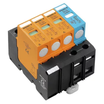   Weidmüller 1352650000 VPU II 3+1 280V/40KA Túlfeszültség-levezető, Kisfeszültség, telekommunikációs érintkező nélkül, TN-C-S, TN-S, TT, IT, N-nel, IT, N nélkül