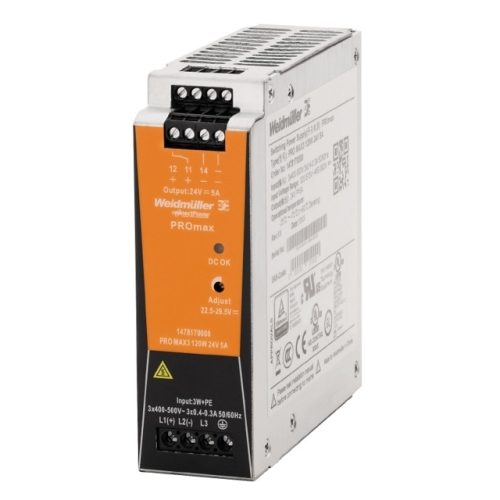 Weidmüller 1478170000 PRO MAX3 120W 24V 5A Áramellátás, tápegység, 24 V