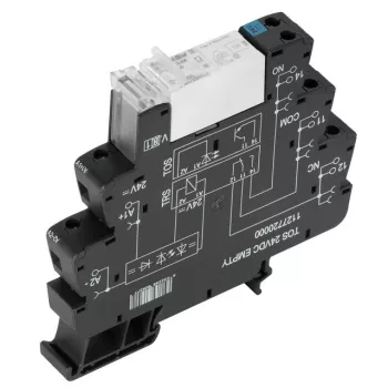   Weidmüller 1479680000 TRS 24VDC 1CO 16A TERMSERIES, Relék, Érintkezők száma: 1 Váltóérintkező AgNi, Névleges vezérlőfeszültség: 24 V DC ±20 %, Folytonos áram: 16 A, Csavaros csatlakozás