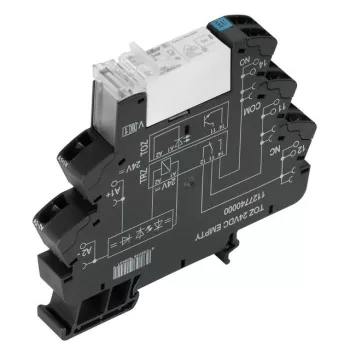   Weidmüller 1479840000 TRZ 24VDC 1CO 16A TERMSERIES, Relék, Érintkezők száma: 1 Váltóérintkező AgNi, Névleges vezérlőfeszültség: 24 V DC ±20 %, Folytonos áram: 16 A, Húzókengyeles csatlakozás