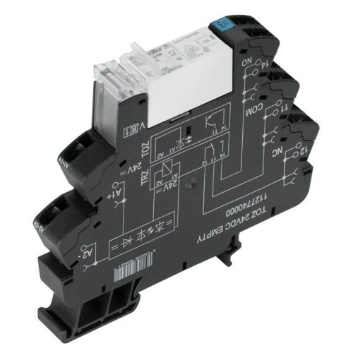 Weidmüller 1479840000 TRZ 24VDC 1CO 16A TERMSERIES, Relék, Érintkezők száma: 1 Váltóérintkező AgNi, Névleges vezérlőfeszültség: 24 V DC ±20 %, Folytonos áram: 16 A, Húzókengyeles csatlakozás