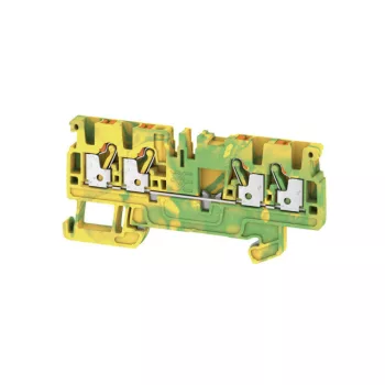   Weidmüller 1521540000 A4C 2.5 PE Földelő sorkapcsok, PUSH IN, 2.5 mm2;, zöld / sárga