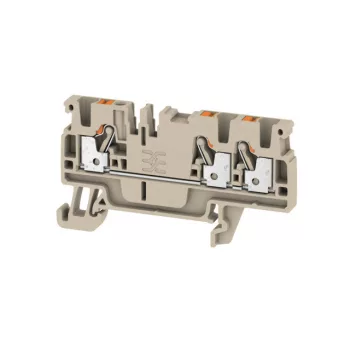   Weidmüller 1521740000 A3C 2.5 Átvezető sorkapocs, PUSH IN, 2.5 mm2;, 800 V, 24 A, Sötétbézs