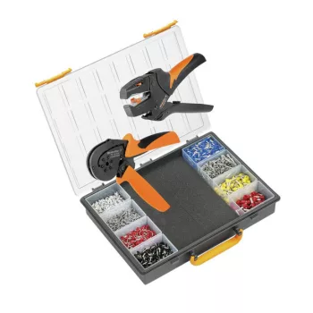   Weidmüller 1542250000 Assortment box f conn. tech Krimpelő szerszám készlet, Krimpelő szerszám: PZ 10 HEX, Csupaszoló szerszám: STRIPAX, Krimpelési tartomány, min.: 0.14, Sínkód: Weidmüller