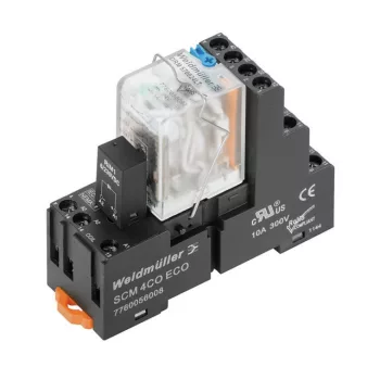   Weidmüller 1542510000 DRMKIT 24VDC 4CO LD/PB D-SERIES DRM, Relék, Érintkezők száma: 4 Váltóérintkező vizsgálógombbal AgNi 0,15 µm Au, Névleges vezérlőfeszültség: 24 V DC, Folytonos áram: 5 A, Csavaros csatlakozás
