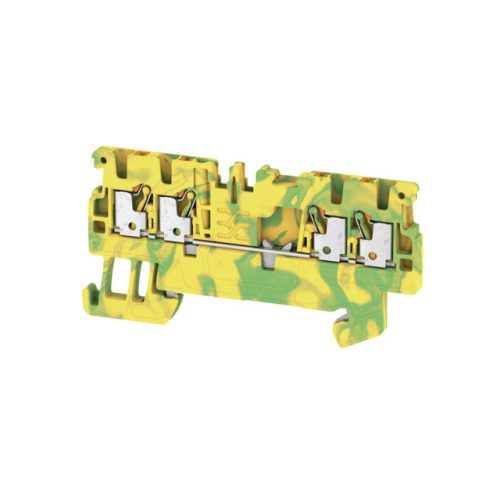 Weidmüller 1552660000 A4C 1.5 PE Földelő sorkapcsok, PUSH IN, 1.5 mm2;, zöld / sárga