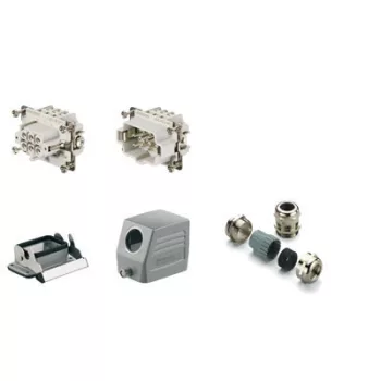   Weidmüller 1712460000 HDC-KIT-HE 06.100 Nehézcsatlakozó készlet HDC-készletek-Nagy igénybevételre tervezett csatlakozók, Készlet, HE, Méret: 3, Pólusok: 6, Csavaros csatlakozás, 500 V, 24 A, alumínium présöntvény, PG 16