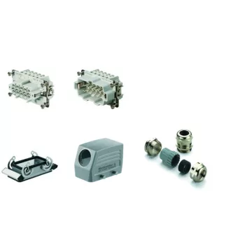   Weidmüller 1712510000 HDC-KIT-HE 10.110 Nehézcsatlakozó készlet HDC-készletek-Nagy igénybevételre tervezett csatlakozók, Készlet, HE, Méret: 4, Pólusok: 10, Csavaros csatlakozás, 500 V, 16 A, alumínium présöntvény, PG 16
