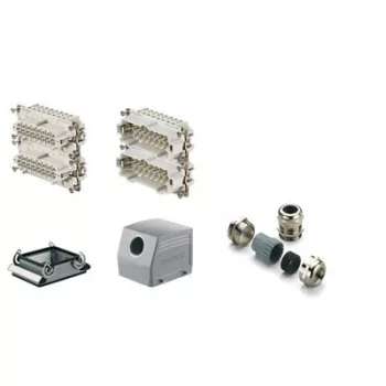   Weidmüller 1712540000 HDC-KIT-HE 32.140 Nehézcsatlakozó készlet HDC-készletek-Nagy igénybevételre tervezett csatlakozók, Készlet, HE, Méret: 10, Pólusok: 32, Csavaros csatlakozás, 500 V, 16 A, alumínium présöntvény, PG 29