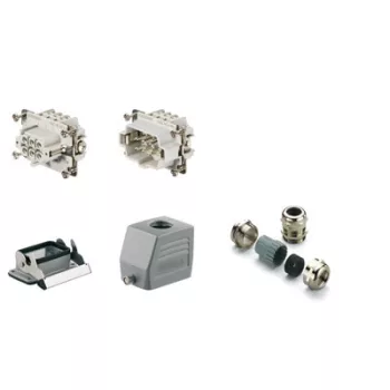   Weidmüller 1712660000 HDC-KIT-HE 06.101 Nehézcsatlakozó készlet HDC-készletek-Nagy igénybevételre tervezett csatlakozók, Készlet, HE, Méret: 3, Pólusok: 6, Csavaros csatlakozás, 500 V, 24 A, alumínium présöntvény, PG 16
