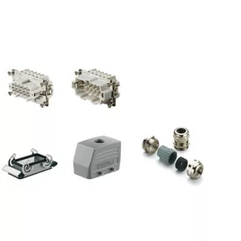   Weidmüller 1712670000 HDC-KIT-HE 10.111 Nehézcsatlakozó készlet HDC-készletek-Nagy igénybevételre tervezett csatlakozók, Készlet, HE, Méret: 4, Pólusok: 10, Csavaros csatlakozás, 500 V, 16 A, alumínium présöntvény, PG 16
