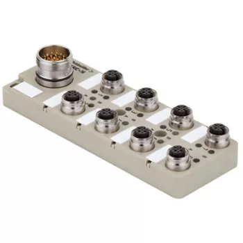   Weidmüller 1848040000 SAI-8-S 5P FC Érzékelő/beavatkozó-passzív elosztó, Push-Pull, M12, M23-as kivezetéssel, 19-pole, Igen