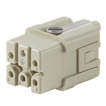   Weidmüller 1912460000 HDC HQ 5 FC HDC-betét, Hüvely, 250 V, 16 A, Pólusszám: 5, Krimpelhető csatlakozás, Méret: 1