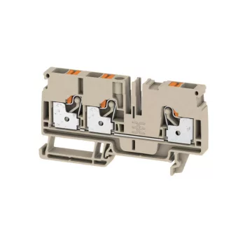   Weidmüller 1991820000 A3C 6 Átvezető sorkapocs, PUSH IN, 6 mm2;, 1000V AC / 1500V DC, 41 A, Sötétbézs