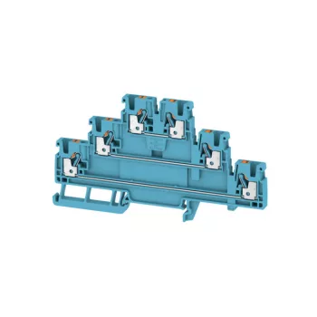   Weidmüller 2428520000 A3T 2.5 BL Átvezető sorkapocs, PUSH IN, 2.5 mm2;, 800 V, 22 A, Kék