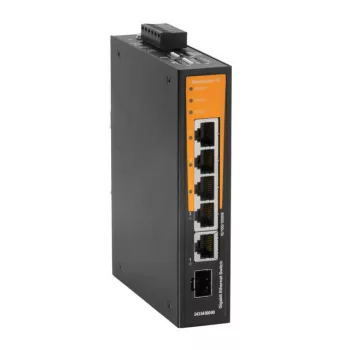  Weidmüller 2435400000 IE-SW-BL05-4GT-1GS Hálózati switch, nem konfigurálható, Gigabit Ethernet, Portok száma: 4 * RJ45 10/100/1000BaseT(X), 1 * kombi-port (10/100/1000BaseT(X) vagy 100/1000BaseSFP), IP30, -10 °C...60 °C